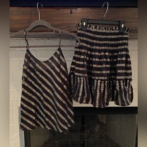 Current Air Black and Silver Striped Skirt